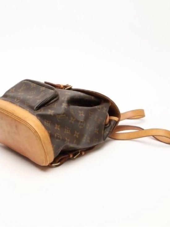 Louis Vuitton Monogram Canvas Backpack in Brown with Tan Trim